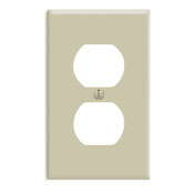 1-Gang Duplex Device Receptacle Wallplate, Standard Size, Thermoset, Device Mount, Ivory