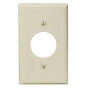 1-Gang Single 1.406 Inch Hole Device Receptacle Wallplate, Standard Size, Thermoset, Device Mount, Ivory
