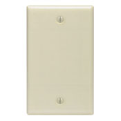 1-Gang No Device Blank Wallplate, Standard Size, Thermoset, Box Mount, Ivory