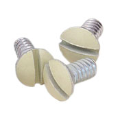5/16-Inch Long 6-32 Thread, Oval Head Milled Slot Replacement Wallplate Screws, 10-Pack, Ivory