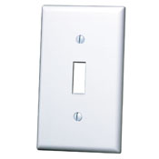 1-Gang Toggle Device Switch Wallplate, Standard Size, Thermoset, Device Mount, White