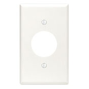 1-Gang Single 1.406-Inch Hole Device Receptacle Wallplate, Standard Size, Thermoset, Device Mount, White