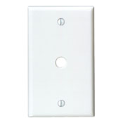 Product image for Leviton 88013 1-Gang .406-Inch Hole Telephone/ Cable Wallplate, Thermoset, White