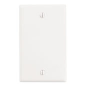 1-Gang No Device Blank Wallplate, Standard Size, Thermoset, Box Mount, White