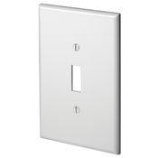 Product image for Leviton 88101 3.5 x 0.255 x 5.25 Inch 1-Gang Smooth White Thermoset Device Mount Oversize Toggle Switch Wallplate