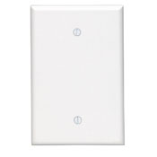 Product image for Leviton 86114 3.5 x 0.255 x 5.25 Inch 1-Gang Smooth Ivory Thermoset Box Mount Oversize Blank Wallplate