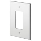 Product image for Leviton 88601 3.5 x 0.255 x 5.25 Inch 1-Gang Smooth White Thermoset Device Mount Oversize Decorator/GFCI Wallplate