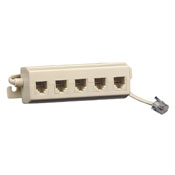 5-Outlet Phone Adapter, Color Ivory