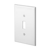 1-Gang Toggle Switch Wallplate, Midway Size, White