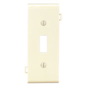 1-Gang Toggle Device Switch Wallplate, Sectional, Thermoplastic Nylon, Device Mount, Center Panel, Ivory