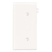 1-Gang No Device Blank Wallplate, Sectional, Thermoplastic Nylon, Strap Mount, End Panel, White