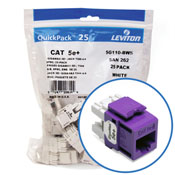 GigaMax 5e+ QuickPort Connector Quickpack, CAT 5e, 25-pack, purple
