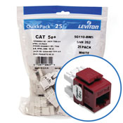GigaMax 5e+ QuickPort Connector Quickpack, CAT 5e, 25-pack, red