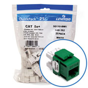 GigaMax 5e+ QuickPort Connector Quickpack, CAT 5e, 25-pack, green