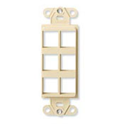 Product image for Leviton 40756-BW 6-Port White QuickPort Decora Plus Insert