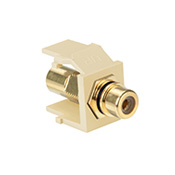QuickPort RCA Jack Connector, Black Stripe, Ivory