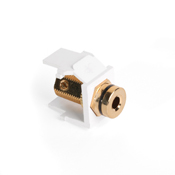 QuickPort Banana Jack Adapter, Gold-Plated with Black Stripe, White