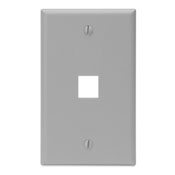 QuickPort Wallplate, Single Gang, 1-Port, Grey