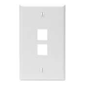 QuickPort Wallplate, single gang, 2-port, white