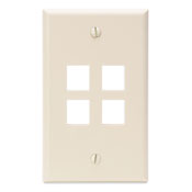 QuickPort Wallplate, Single Gang, 4-Port, Light Almond