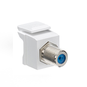 Product image for Leviton 41084-FWF White Nickel Plated Quickport F Type Adapter