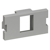 MOS Insert, 1-port QuickPort Adapter, 1 unit high, grey