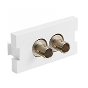 MOS Insert, Duplex ST Fiber Adapter with Phosphor Bronze Sleeve, 1 unit high, white.  For use with Multi-Mode fiber.