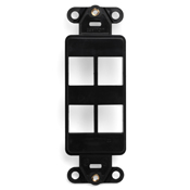 Product image for Leviton 41644-E Black 4-Port Quickport Decora Insert