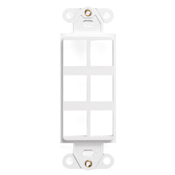 Product image for Leviton 41646-W White 6-Port Quickport Decora Insert