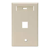 QuickPort Wallplate with ID window, single gang, 1-port, ivory
