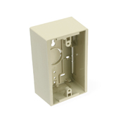 Surface Mount Backbox, Single Gang, Ivory, Box Depth Is 1.89 Inches