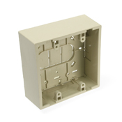 Surface Mount Backbox, Dual Gang, Ivory, Box Depth Is 1.89 Inches