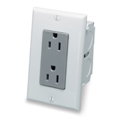 J-Box Kit Duplex Receptacle, Gray and White