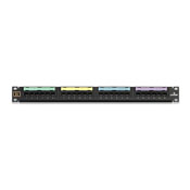 Voice Grade Patch Panel, 24-port, 1RU, 8P2C Jacks, 25-pair connector