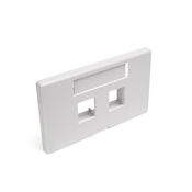 QuickPort Modular Furniture Faceplate, 2-port, white. Compatible with Herman Miller products.