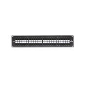 48-Port CAT 6 Quickport Standard Patch Panel, 48 Cat 8 Black Jacks Included