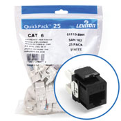 eXtreme 6+ QuickPort Connector Quickpack, CAT 6, 25-pack, black