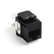 Product image for Leviton 61110-RE6 Category 6 Black Plastic Snap-In 8-Position 8-Conductor UTP Jack Modular Connector