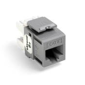 Product image for Leviton 61110-RG6 Category 6 Gray Plastic Snap-In 8-Position 8-Conductor UTP Jack Modular Connector