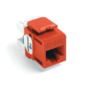Product image for Leviton 61110-RO6 Category 6 Orange Plastic Snap-In 8-Position 8-Conductor UTP Jack Modular Connector