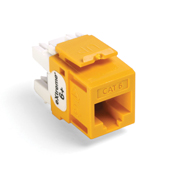 Product image for Leviton 61110-RY6 Category 6 Yellow Plastic Snap-In 8-Position 8-Conductor UTP Jack Modular Connector