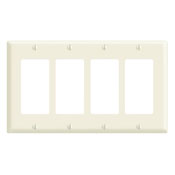 4-Gang Decora/GFCI Device Decora Wallplate, Standard Size, Thermoset, Device Mount, Black