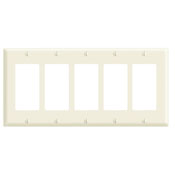 5-Gang Decora/GFCI Device Wallplate, Thermoset, Standard Size, Brown