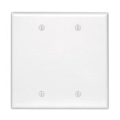 2-Gang No Device Blank Wallplate, Midway Size, Light Almond