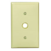 1-Gang 0.406 Inch Hole Device Telephone/Cable Wallplate, Standard Size, Thermoplastic Nylon, Strap Mount, White