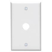 1-Gang .625-Inch Hole Device Telephone/Cable Wallplate, Standard Size, Thermoset, Box Mount, White