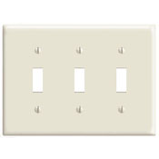 3-Gang Toggle Switch Wallplate, Midway Size, White