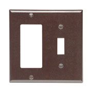 2-Gang 1-Toggle 1-Decora/GFCI Device Combination Wallplate, Standard Size, Thermoset, Device Mount, Black