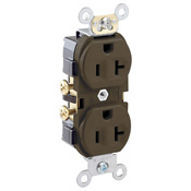 Product image for Leviton CR20 20A 125v Commercial Grade Duplex Receptacle, Side-Wired - Brown