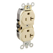 20-Amp, 125 Volt, Industrial Heavy Duty Grade, Duplex Receptacle, Straight Blade, Self Grounding, Contractor Pack, Gray